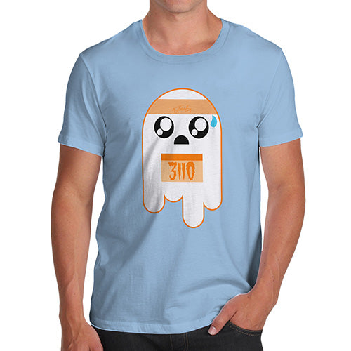 Funny T-Shirts For Men Sarcasm Marathon Ghost Men's T-Shirt Medium Sky Blue