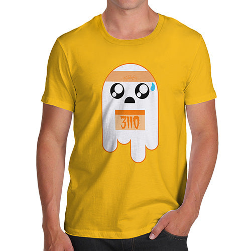 Mens Funny Sarcasm T Shirt Marathon Ghost Men's T-Shirt Small Yellow