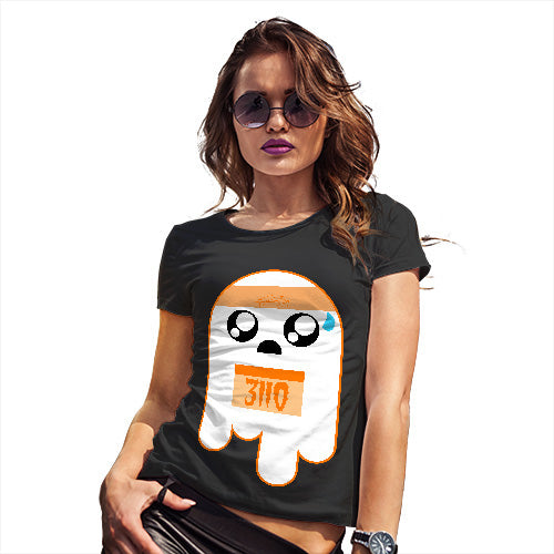 Womens T-Shirt Funny Geek Nerd Hilarious Joke Marathon Ghost Women's T-Shirt X-Large Black