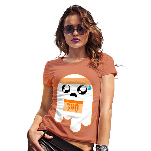 Womens T-Shirt Funny Geek Nerd Hilarious Joke Marathon Ghost Women's T-Shirt X-Large Orange