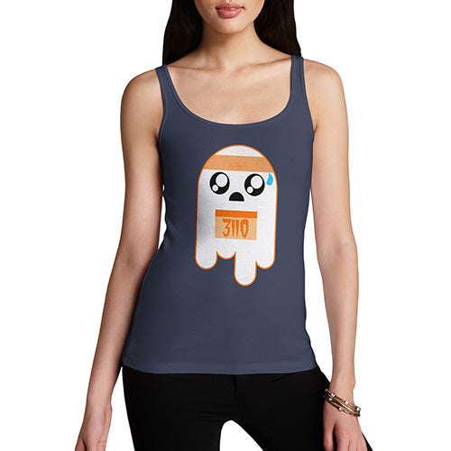 Funny Tank Top For Mum Marathon Ghost Women's Tank Top Small Navy