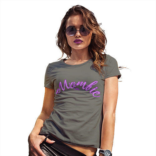 Womens Funny Sarcasm T Shirt Mombie Women's T-Shirt Medium Khaki