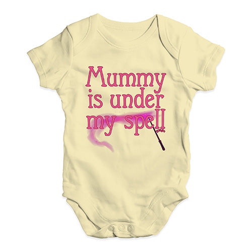 Babygrow Baby Romper Mummy Is Under My Spell Baby Unisex Baby Grow Bodysuit 12 - 18 Months Lemon