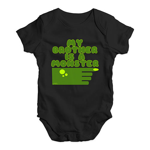 Baby Girl Clothes My Brother Is A Monster Baby Unisex Baby Grow Bodysuit 6 - 12 Months Black