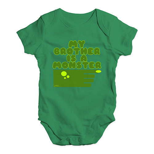 Baby Boy Clothes My Brother Is A Monster Baby Unisex Baby Grow Bodysuit 3 - 6 Months Green