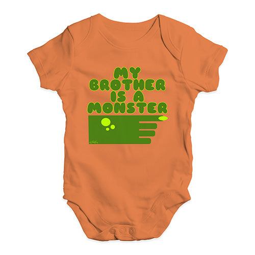 Baby Girl Clothes My Brother Is A Monster Baby Unisex Baby Grow Bodysuit New Born Orange
