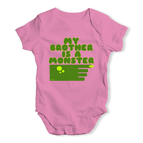 Baby Girl Clothes My Brother Is A Monster Baby Unisex Baby Grow Bodysuit 0 - 3 Months Pink