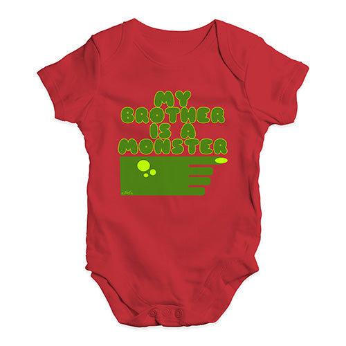 Baby Girl Clothes My Brother Is A Monster Baby Unisex Baby Grow Bodysuit 3 - 6 Months Red