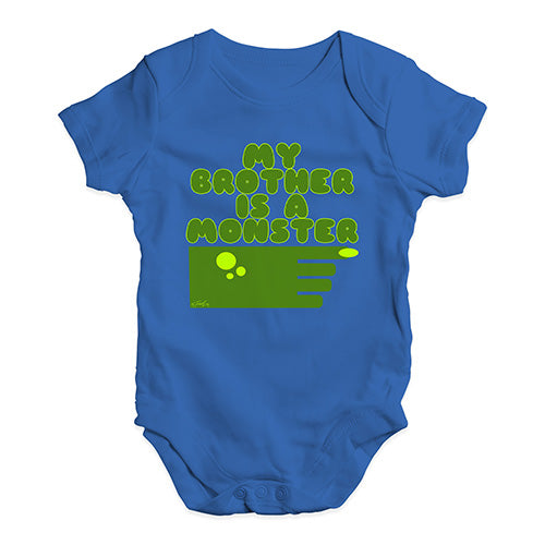 Baby Onesies My Brother Is A Monster Baby Unisex Baby Grow Bodysuit 0 - 3 Months Royal Blue