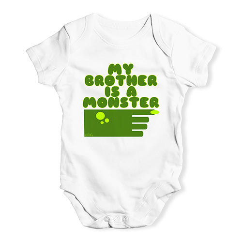 Baby Girl Clothes My Brother Is A Monster Baby Unisex Baby Grow Bodysuit 18 - 24 Months White