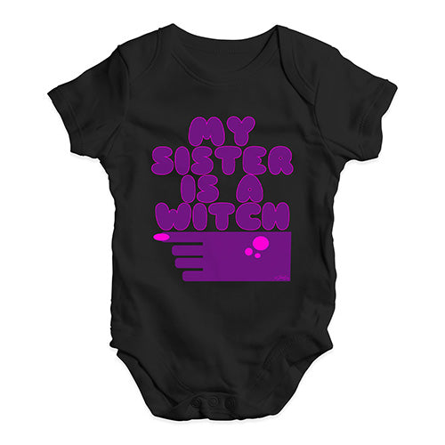 Baby Onesies My Sister Is A Witch Baby Unisex Baby Grow Bodysuit 3 - 6 Months Black