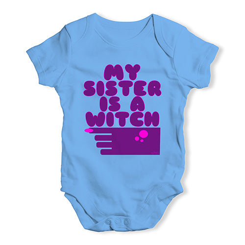Funny Infant Baby Bodysuit Onesies My Sister Is A Witch Baby Unisex Baby Grow Bodysuit 18 - 24 Months Blue