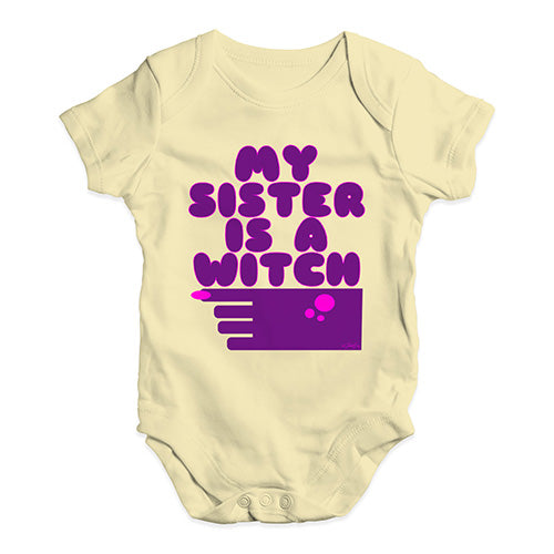 Bodysuit Baby Romper My Sister Is A Witch Baby Unisex Baby Grow Bodysuit New Born Lemon