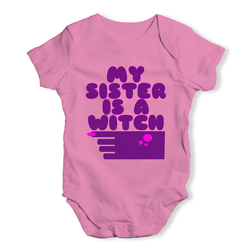 Baby Boy Clothes My Sister Is A Witch Baby Unisex Baby Grow Bodysuit 6 - 12 Months Pink
