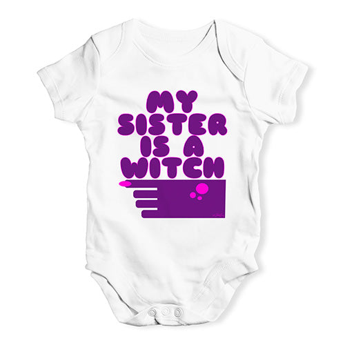 Funny Infant Baby Bodysuit Onesies My Sister Is A Witch Baby Unisex Baby Grow Bodysuit 18 - 24 Months White