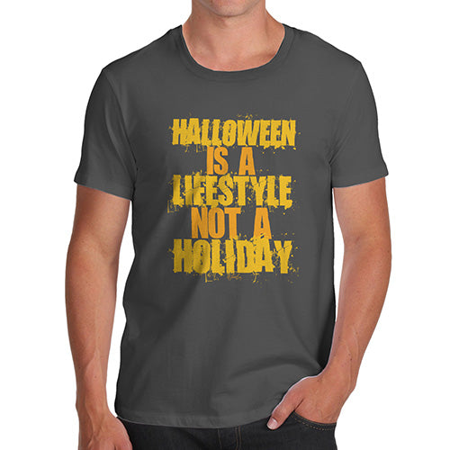 Funny Mens T Shirts Halloween Is A Lifestyle Men's T-Shirt Small Dark Grey