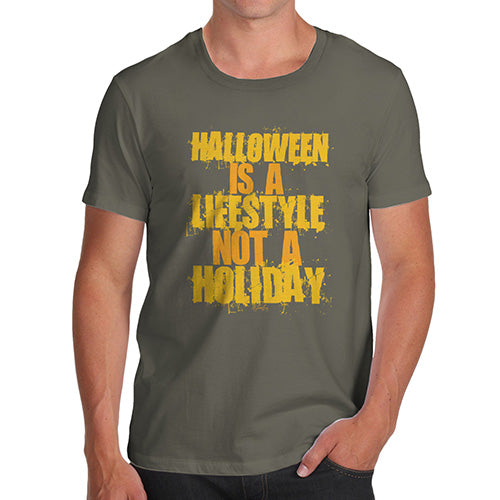 Funny T Shirts For Dad Halloween Is A Lifestyle Men's T-Shirt Small Khaki