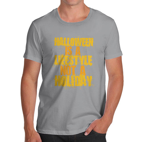 Funny T Shirts For Men Halloween Is A Lifestyle Men's T-Shirt Small Light Grey