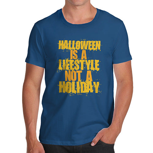 Novelty T Shirts For Dad Halloween Is A Lifestyle Men's T-Shirt Large Royal Blue