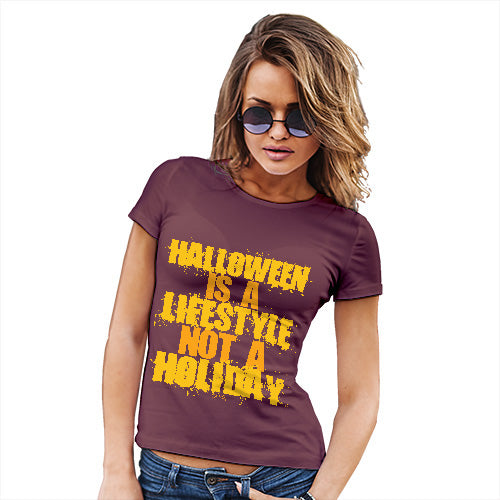 Funny T Shirts For Mom Halloween Is A Lifestyle Women's T-Shirt Small Burgundy