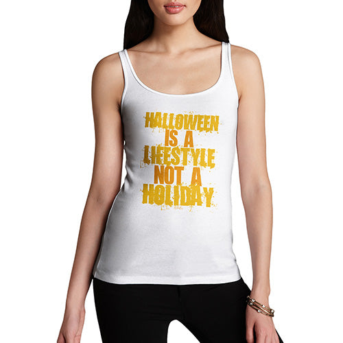 Funny Tank Top For Women Halloween Is A Lifestyle Women's Tank Top Medium White