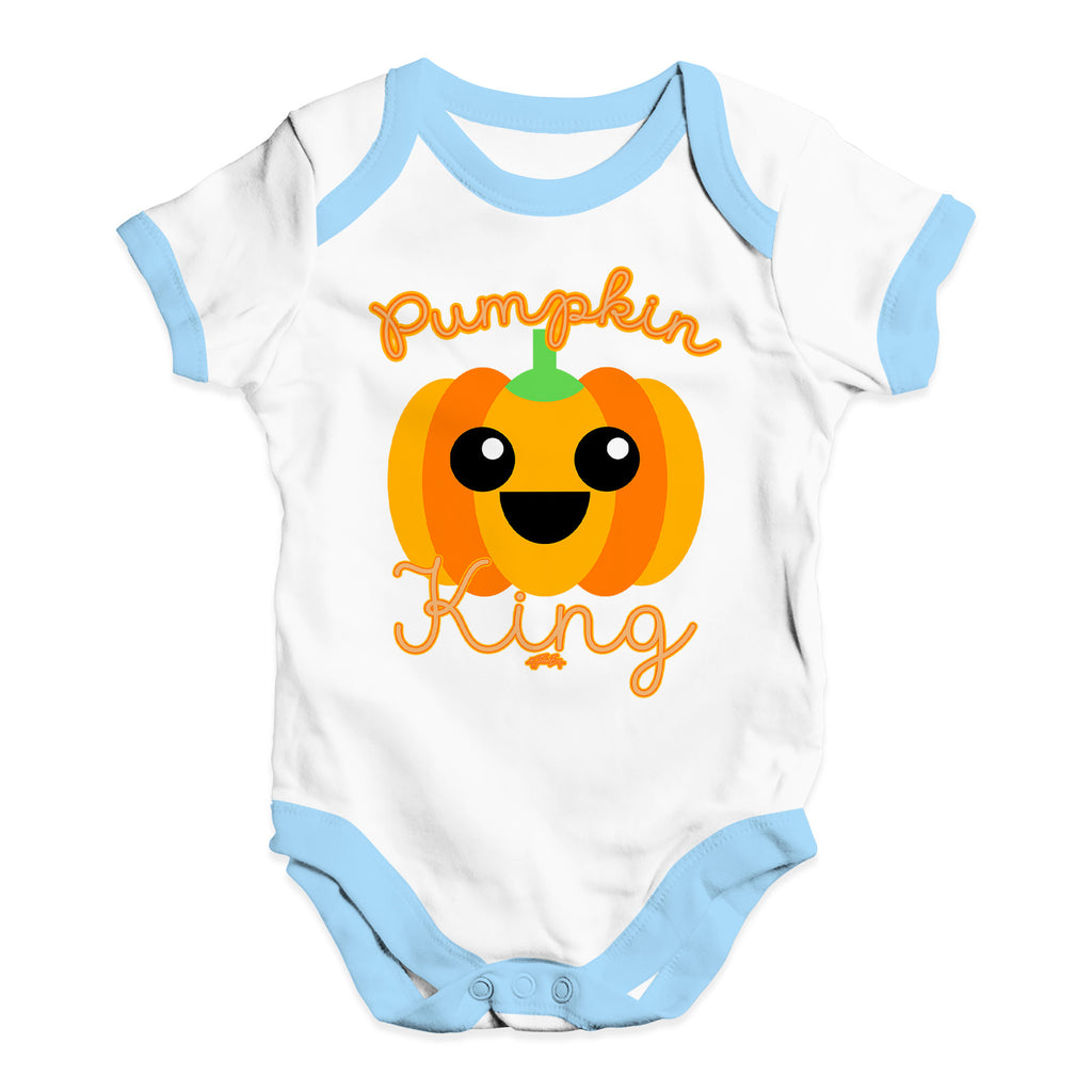 Funny Infant Baby Bodysuit Pumpkin King Baby Unisex Baby Grow Bodysuit 18 - 24 Months White Blue Trim