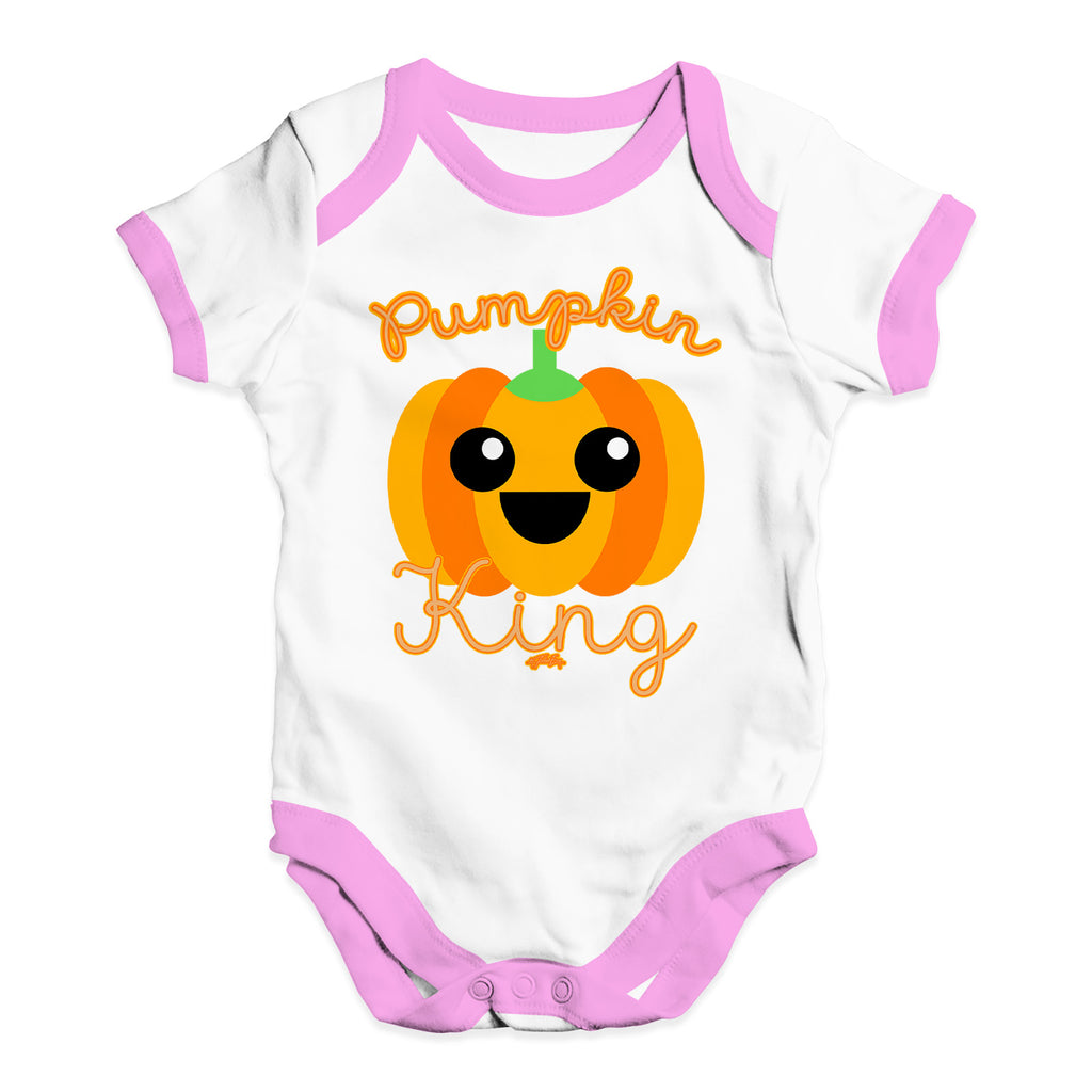 Funny Baby Onesies Pumpkin King Baby Unisex Baby Grow Bodysuit New Born White Pink Trim