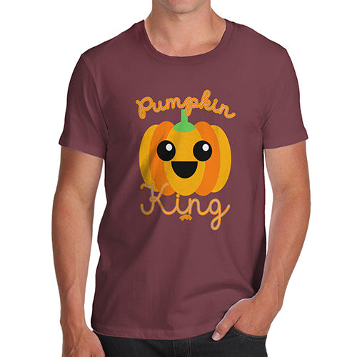 Funny Tee For Men Pumpkin King Men's T-Shirt Large Burgundy