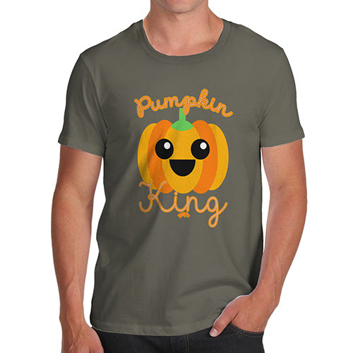 Funny Mens Tshirts Pumpkin King Men's T-Shirt Large Khaki