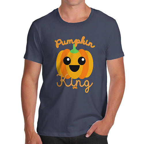 Novelty Tshirts Men Funny Pumpkin King Men's T-Shirt Small Navy