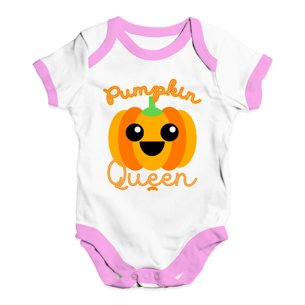 Funny Baby Bodysuits Pumpkin Queen Baby Unisex Baby Grow Bodysuit 3 - 6 Months White Pink Trim