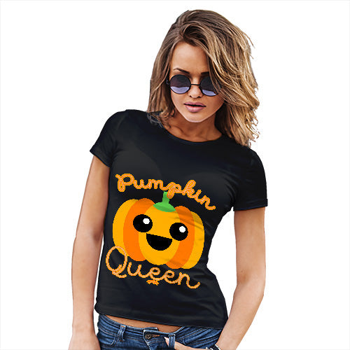 Funny Tshirts For Women Pumpkin Queen Women's T-Shirt X-Large Black