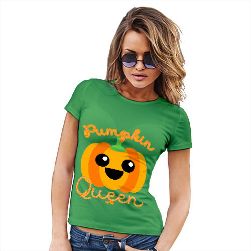 Novelty Gifts For Women Pumpkin Queen Women's T-Shirt X-Large Green