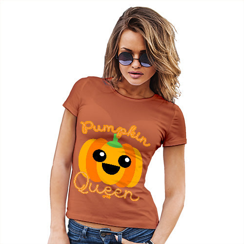 Funny T Shirts For Mum Pumpkin Queen Women's T-Shirt X-Large Orange