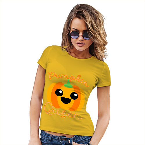 Funny Gifts For Women Pumpkin Queen Women's T-Shirt Small Yellow