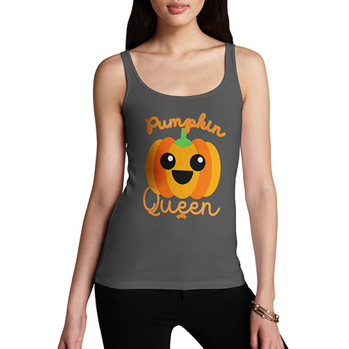 Novelty Tank Top Women Pumpkin Queen Women's Tank Top Large Dark Grey