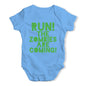 Funny Baby Onesies Run The Zombies Are Coming Baby Unisex Baby Grow Bodysuit 3 - 6 Months Blue