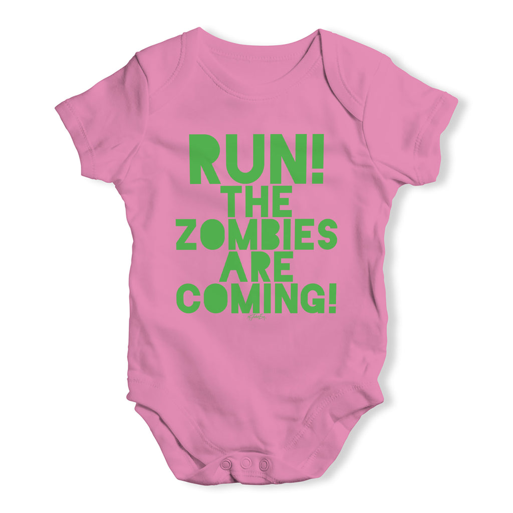 Cute Infant Bodysuit Run The Zombies Are Coming Baby Unisex Baby Grow Bodysuit 0 - 3 Months Pink