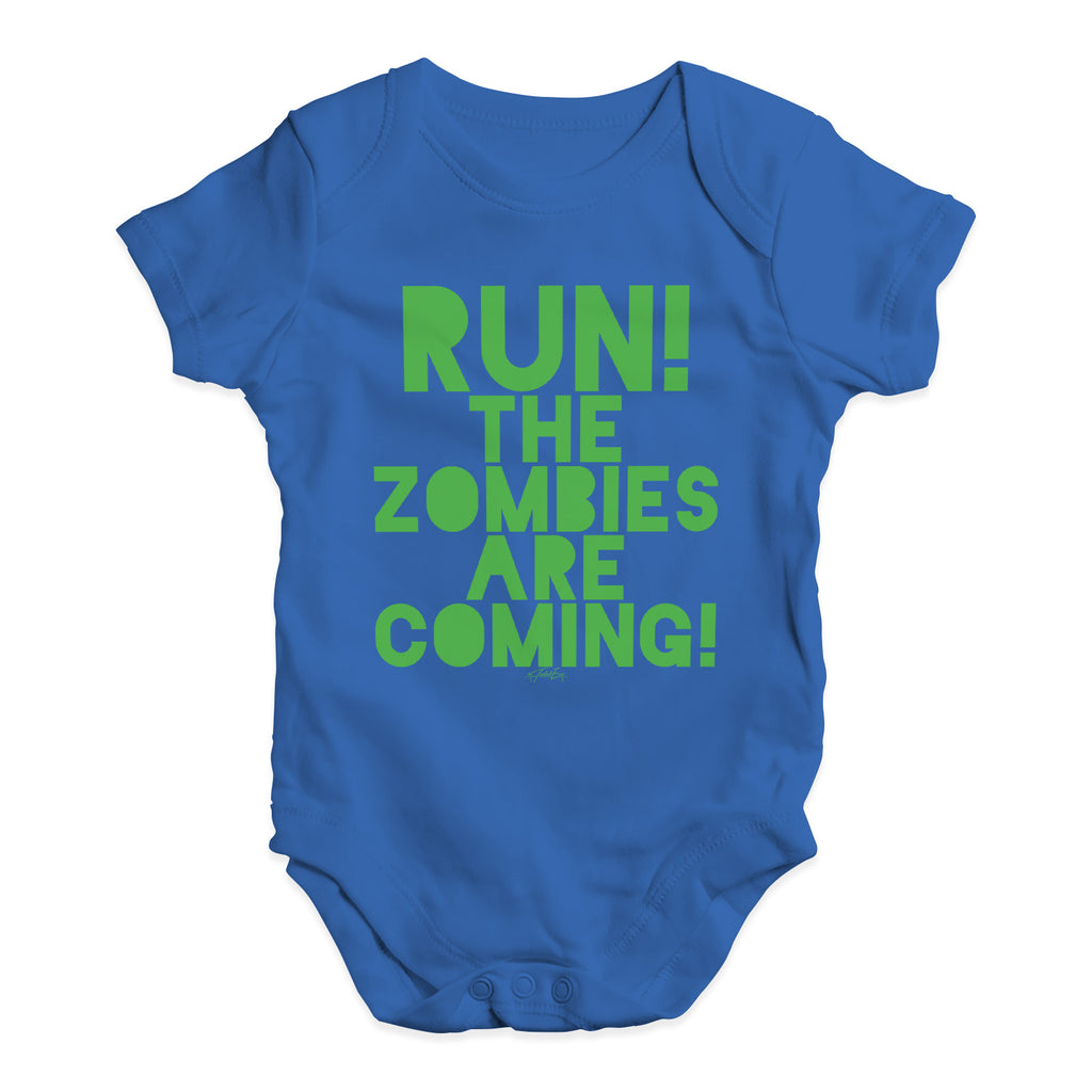 Baby Boy Clothes Run The Zombies Are Coming Baby Unisex Baby Grow Bodysuit New Born Royal Blue