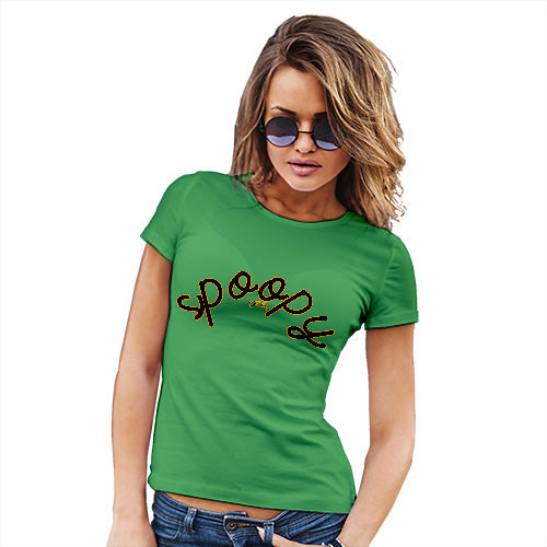 Novelty Tshirts Women Spoopy Spooky Women's T-Shirt Medium Green