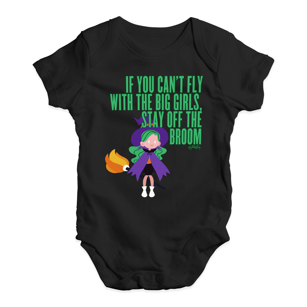 Funny Baby Bodysuits Stay Off The Broom Baby Unisex Baby Grow Bodysuit 6 - 12 Months Black