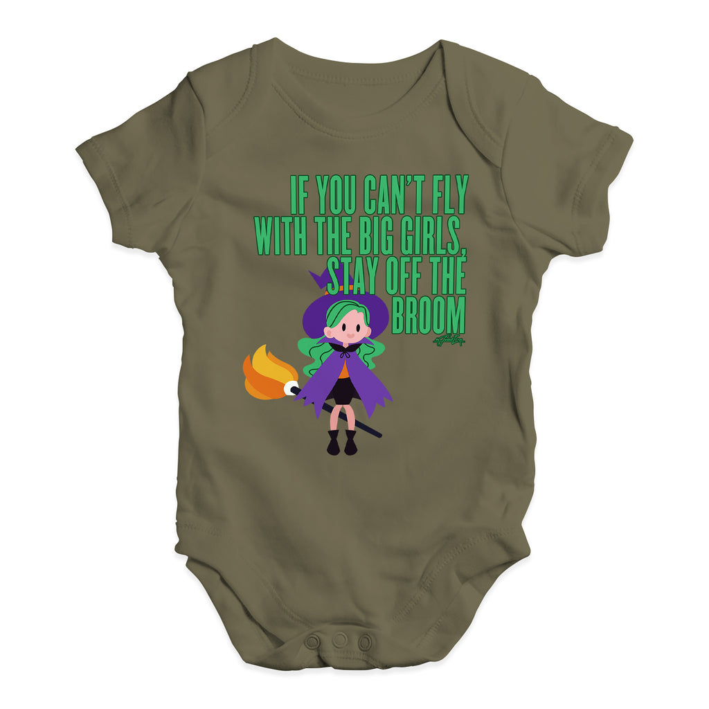Funny Infant Baby Bodysuit Onesies Stay Off The Broom Baby Unisex Baby Grow Bodysuit 6 - 12 Months Khaki