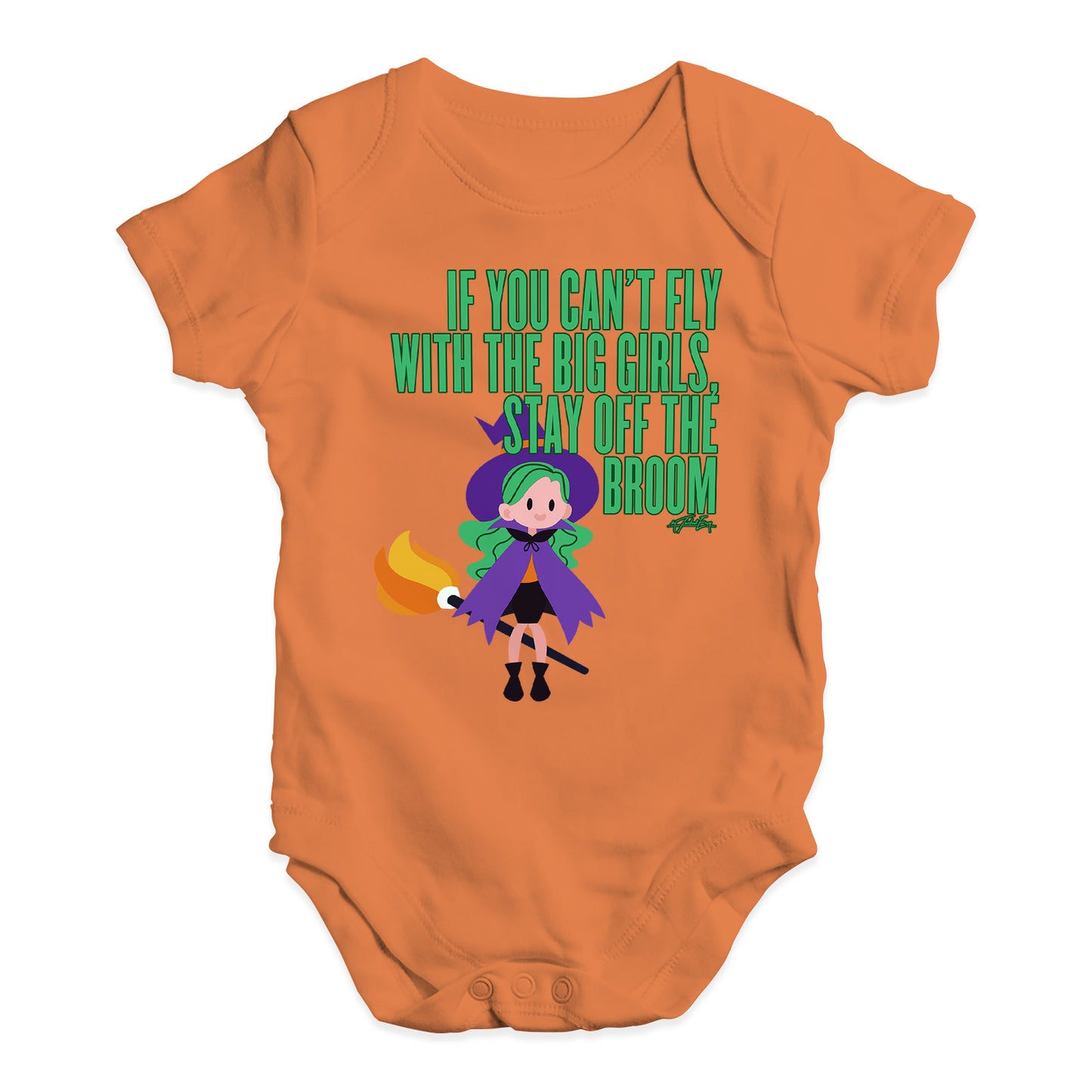 Funny Infant Baby Bodysuit Onesies Stay Off The Broom Baby Unisex Baby Grow Bodysuit 0 - 3 Months Orange