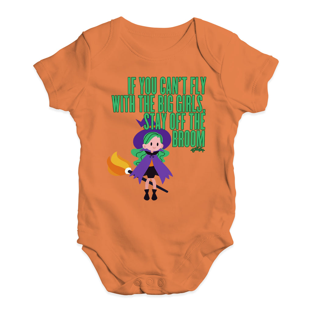 Funny Infant Baby Bodysuit Onesies Stay Off The Broom Baby Unisex Baby Grow Bodysuit 0 - 3 Months Orange