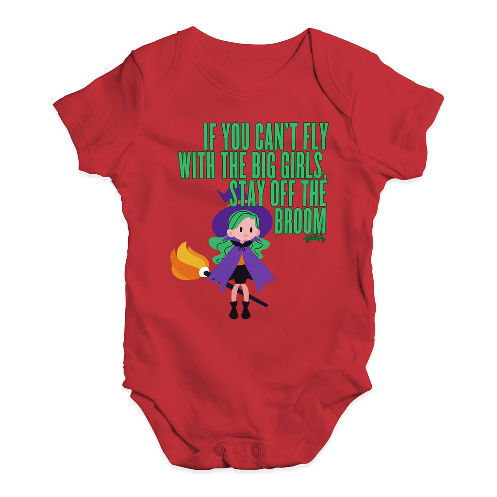 Baby Girl Clothes Stay Off The Broom Baby Unisex Baby Grow Bodysuit New Born Red