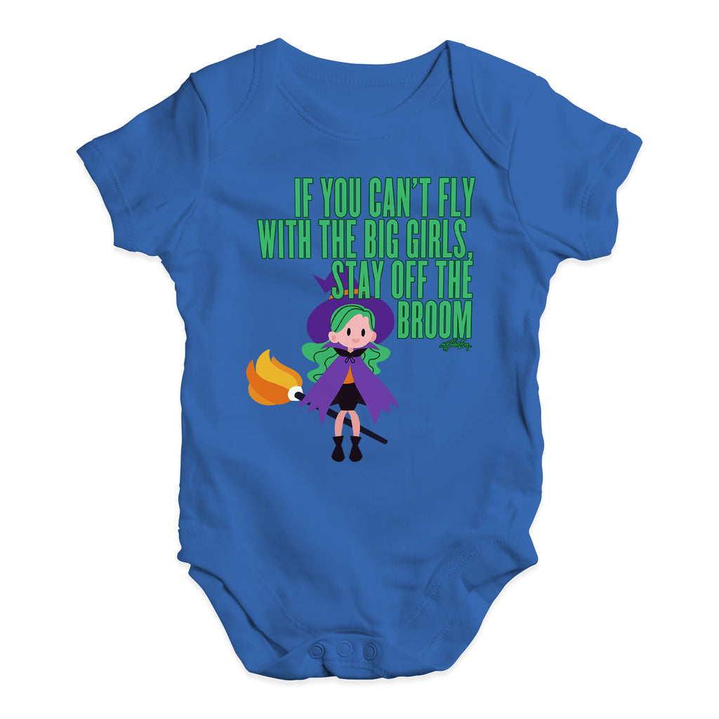 Cute Infant Bodysuit Stay Off The Broom Baby Unisex Baby Grow Bodysuit New Born Royal Blue