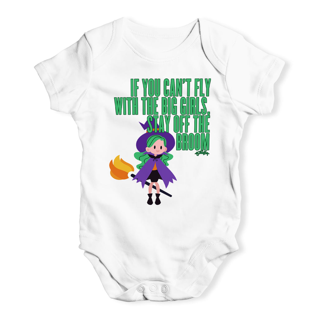 Funny Infant Baby Bodysuit Stay Off The Broom Baby Unisex Baby Grow Bodysuit 18 - 24 Months White
