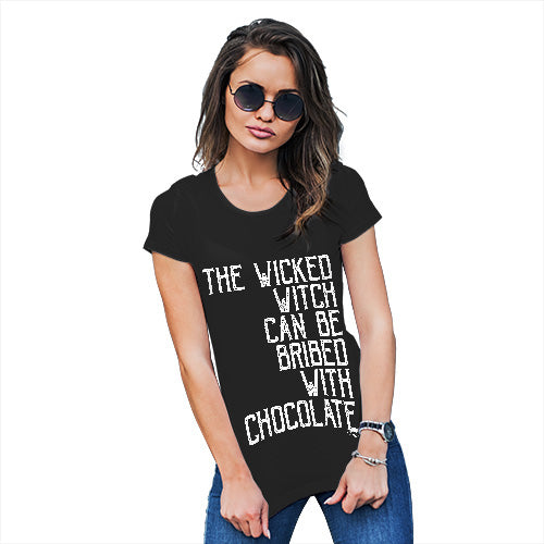Funny Tee Shirts For Women The Wicked Witch Can Be Bribed Women's T-Shirt Medium Black