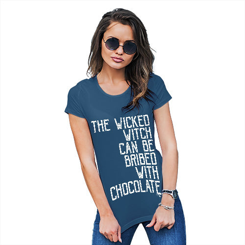Womens Funny T Shirts The Wicked Witch Can Be Bribed Women's T-Shirt X-Large Royal Blue