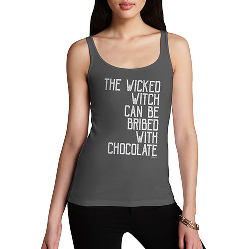 Womens Novelty Tank Top Christmas The Wicked Witch Can Be Bribed Women's Tank Top Small Dark Grey